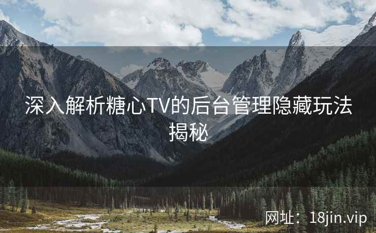 深入解析糖心TV的后台管理隐藏玩法揭秘  第1张