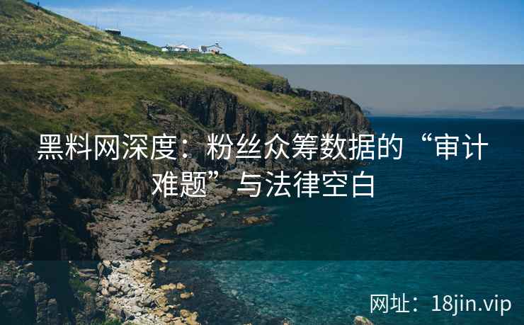 黑料网深度：粉丝众筹数据的“审计难题”与法律空白
