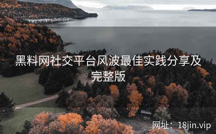 黑料网社交平台风波最佳实践分享及完整版