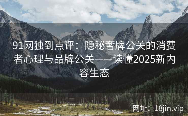 91网独到点评：隐秘奢牌公关的消费者心理与品牌公关——读懂2025新内容生态