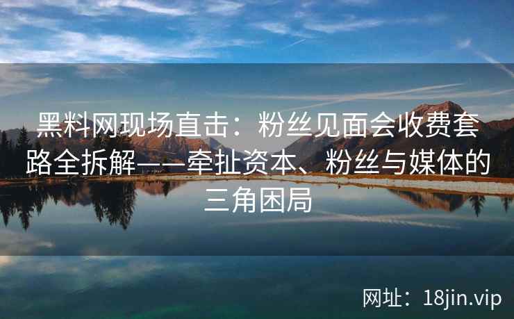 黑料网现场直击：粉丝见面会收费套路全拆解——牵扯资本、粉丝与媒体的三角困局