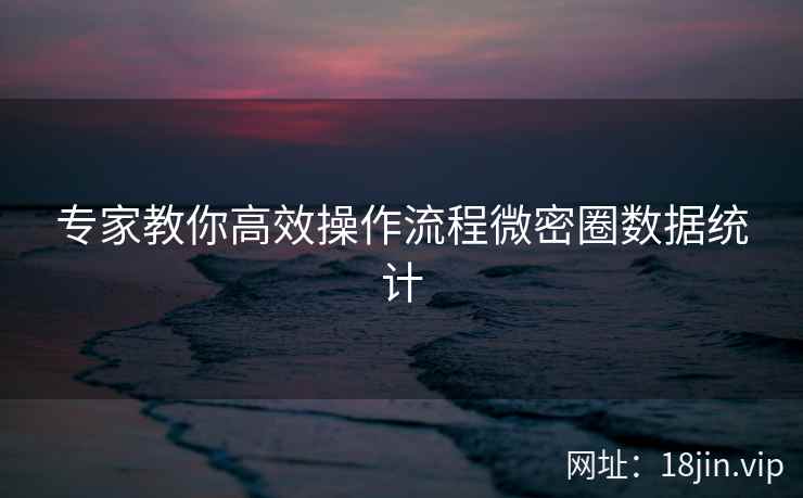 专家教你高效操作流程微密圈数据统计